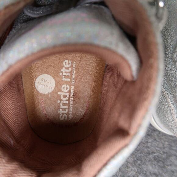 Stride Rite Shoes Kids 7 Boots Quinn Leather Iridescent Toddler Baby Comfort SRT - Picture 9 of 14